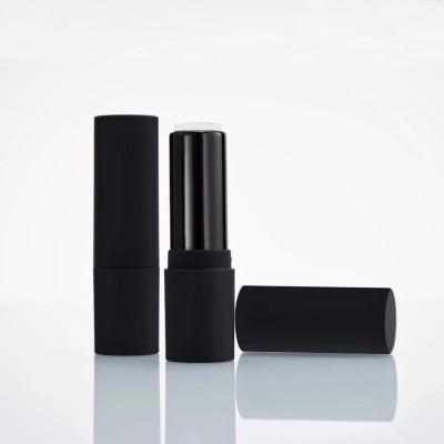 China Lipstick filling 12.1mm lip balm lipstick empty cosmetic frosted black round tube for sale