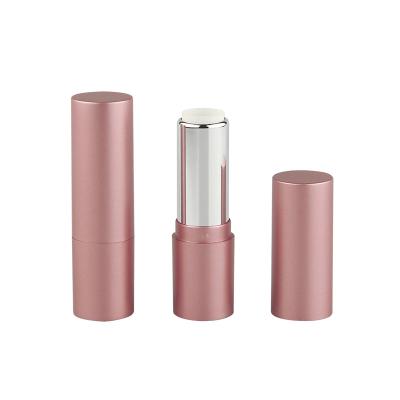 China Lipstick Filling 12.1mm Matte Rose Gold Round Lip Balm Empty Lipstick Tube for sale