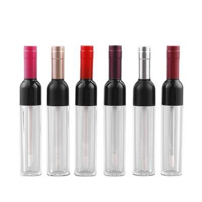 China Personal Skin Care Packaging Creative Empty Tube Gold Lip Gloss Tube Lip Gloss Bottle 5ml Red Wine Pink Lip Gloss Rose Tube Empty Black Purple for sale