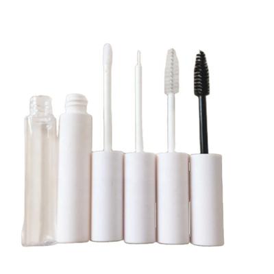 China 10ml Empty Round Matte Mascara White Mascara Tube With Brush Plastic Mascara Containers Tube Eyeliner Container for sale