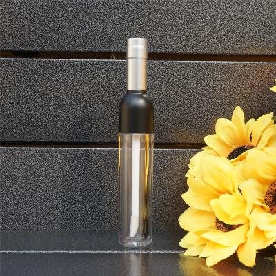 China Low MOQ Empty Silver Plastic Lip Gloss Bottle With Colored Wine Shape Creative Portable Lip Gloss Tube for sale