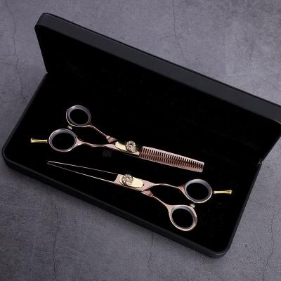 China Professional Hot Selling Hair Scissors Jewel CNCscrew Bronze Titanium Hair Cutting Scissors For Salon/Hairdresser/Beauty Set MST802 for sale