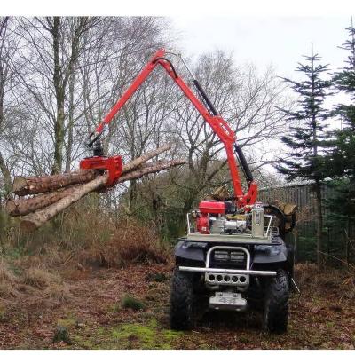 China Elevates Hydraulic Forest Crane Timber Loader Crane With Log Grapple For ATV Log Trailer Tractor for sale