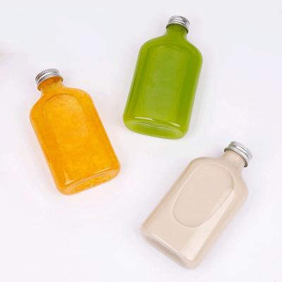 China Factory Price Quality Guarantee 350ML380ML Rectangular Drink Soda Squeezer Bottle Eco-friendly High Quality Plastic With Aluminum Screw Lid for sale