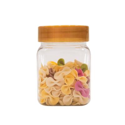 China Eco - Friendly 200ML Square PET Factory Outlets Plastic Jar For Cookie Candy for sale