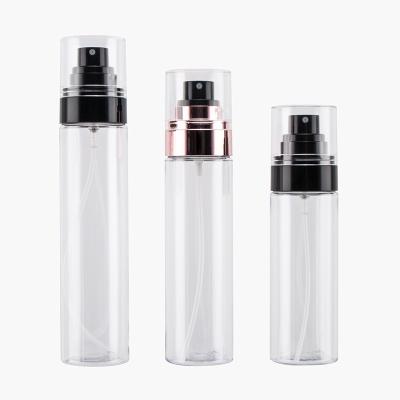 China Eco - Friendly 100ML 120ML Transparent Cylindrical Continuous Spray Bottle For Subpackage for sale