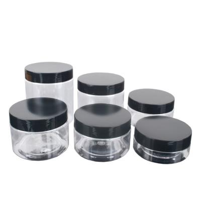 China Eco-friendly 50Ml~250Ml Rounded Clear Plastic Cosmetic Bottle Face Cream Jars Travel Bottle for sale