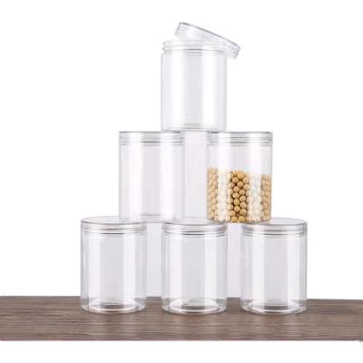 China Eco-friendly Candy Jar Container 430ML Pet Food Clear Plastic With Easy Open Lid for sale