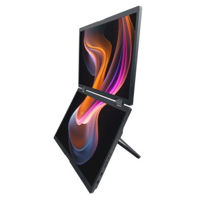 China Extended Laptop Portable Multi Monitor Foldable Dual Monitor 14 Inch 250nit for sale