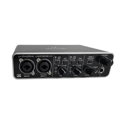 China UMC202HD profesional transmisión en vivo de gama alta USB tarjeta de sonido externo guitarra de grabación de computadora en venta