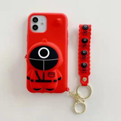 China Hot Selling Anti-drop Squid Game Phone Case With Coin Bag Mobile Phone Case For iPhone 13 12 pro 2021 max for sale