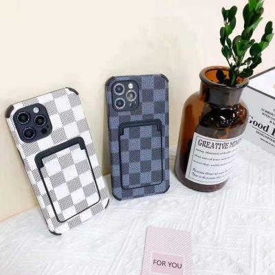 China Luxury Anti-fall Fashion Brand Design Cell Phone Case Protector with Card Slot Case for Apple Phone 13 Max Pro for sale