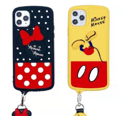 China Anti-drop Designer Silicone Phone Case With Chain Key Cartoon Phone Case For apple phone 12 pro 2021 max for sale