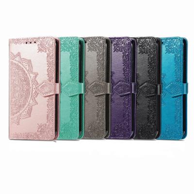 China New Multifunctional Anti-fall Magnetic Seal Embossed PU Leather Book Card Wallet Case For iPhone 12 Pro Max Leather Case for sale