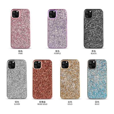 China Hot Selling Anti-fall Diamond Case Plating Glitter Rhinestone Bumper Mobile Phone For iPhone 12 Pro 2021 Max Shockproof for sale