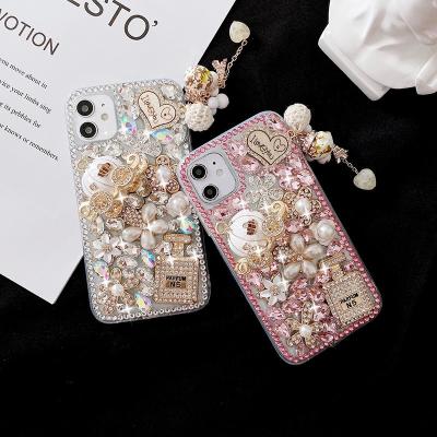 China 3D Series Crystal Sparkle Diamond Bling Luxury Shockproof Handmade Mobile Phone Case For Apple Phone 12 Max Pro for sale