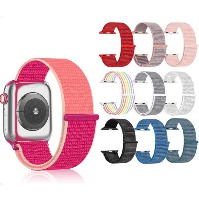 China Flexible Adjustable For iWatch Bands 38/40mm Soft 42/44mm Breathable Nylon Replacement Fabric Strap for sale