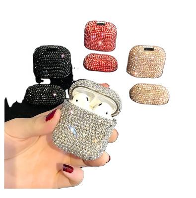 China 3D Bling Shiny Diamonds Shockproof Luxury Full Hard Case For AirPods1/2 Earphone Case for sale