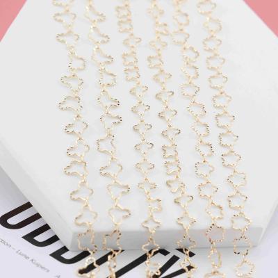 China LEJIER Anti-allergic 18k Gold Plated Sold By The Meter Brass Paperclip Necklace Chain Volume For Jewelry Making for sale