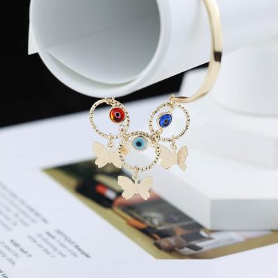 China TRENDY Wholesale Evil Eye Tennis Blue Pink Evil Eyes Gemstone Charm Jewelry 18k Gold Plated Turkish Evil Eyes Bracelet Jewelry for sale