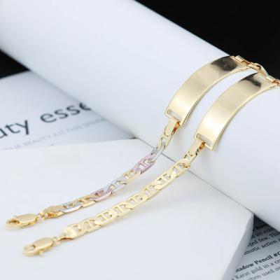 China Wholesale Personalized FASHIONABLE Gold Name Jewelry Women's Brass Engraved Bracelet Custom Bar Blank for sale