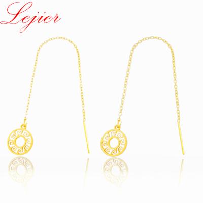 China LEJIER2021 Chinese Style Restoring Ways Earrings 18k Antique Gold Plated Stainless Steel Chain 8 Earring Hook And Beautiful Cute for sale