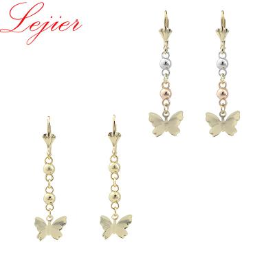 China TRENDY jewelry simple 18k gold long earrings design for women fashion temperament butterfly earrings for sale