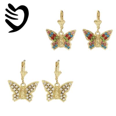 China Trendy Women Brass Tasty Butterfly Earring Zircon Party Fashion LEjier Dangle Earrings for sale