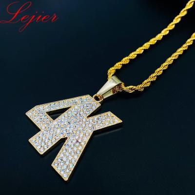 China LEJIER Hip Hop Anti-allergic Tops Pendant Necklace To Make Letters Zircon 4k Hd Suit Spiral High Quality Rock Street Legal Fashion for sale