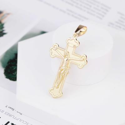 China LEJIER ZCMirror Non Allergic Copper Alloy Brass Polished Jesus Christ Cross Charms Pendant For DIY Jewelry Making for sale