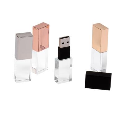 China Gift--Wholesale promotional pens interesting crystal usb drive 2.0 32gb 16gb with logo customized wedding gift pendrive with LED logo for sale