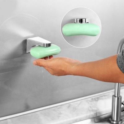 China home & Creative New Hotel Bathroom Amazon Design Stainless Steel Magnetic Suction Hanging Dry Soap Holder With Magnet Sucker for sale