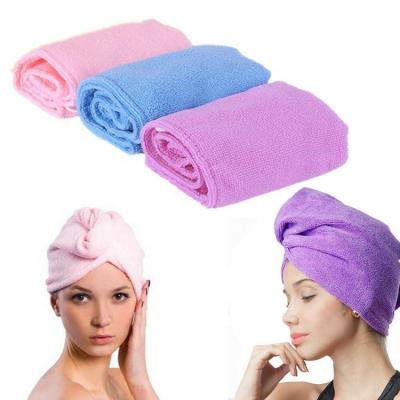 China Terry Cloth Microfiber Hair Wrap Twist Spa Bath Cap Super Absorbent Shower Head Tablet Quick Drying Turban Towel With Custom Logo for sale