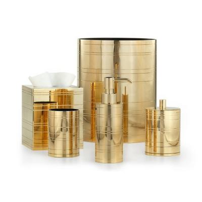 China Perfect Home Decor Sustainable Bath Luxury Gift Set 5Piece Royal Gold Colored Brass Metal Bathroom Accessories Set On Sale for sale