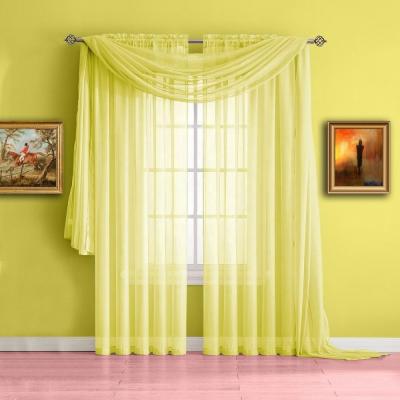 China Amazon Blackout Hit 2018 Home Decor Ready Made Window Sheer Tulle Yellow Sheer Curtains For Living Room Window Panel for sale