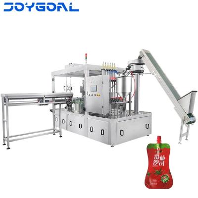 China Beverage Spout Rotary Automatic Pouch Filling and Capping Screwing Machine for Mango Juice Mineral Water Gel Paste Liquid Orange Honey for sale