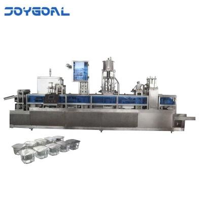 China Automatic Plastic Liquid Beverage Cup Fill And Horizontal Seal Thermoforming Machine for sale