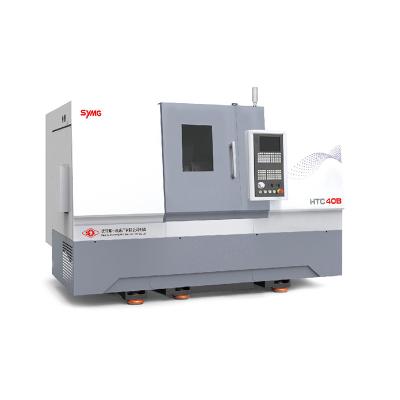 China Powerful Heavy Slope Cutting HTC40B/1000 Stores Building Material Horizontal 45 Degree CNC Lathe Machine SMTCL SYMG Bed for sale