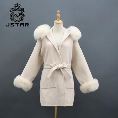 China Cashmere Fox Fur Coat Ladies Anti-Shrink Coat Cashmere Quality Temperament Anti-Shrink Coats On Sale for sale