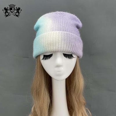 China Popular Winter COMMON COMMON Janefur Warm Knit Beanie Girls Colorful Beanie Girls Colorful Hat Mixed Angora Cozy Beanie for sale