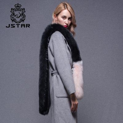 China Warm Natural Fox Fur Collar Women Long Winter Fox Scarves For Women for sale