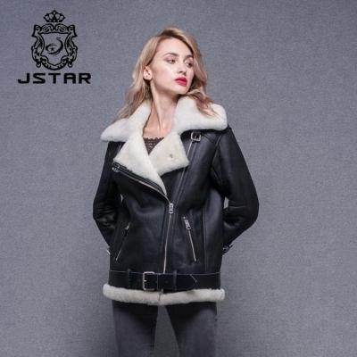 China Wholesale Plus Size Plus Size Coat Face Lamb Fur Double Coating Leather Jacket for sale