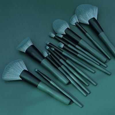 China 14pcs OEM Cosmetic Makeup Set Brushes Custom Hot Stamping Full Set Flat Brush Loose Powder Foundation Brush for sale