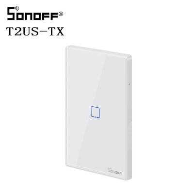 China Tempered Glass Panel+PC SONOFF T2 USA SONOFF TX Wifi Touch Wall Base Smart Lamp Switch with Frontier Smart Home 433 RF/Voice/APP Control Works with Alexa for sale