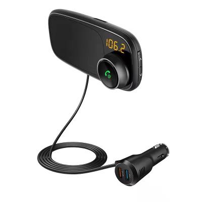 China Dual QC3.0 Dual USB Quick Charge QC3.0 FM Transmitter Car MP3 Player Phone Call Car Mobile Phone Magnetic Hands-Free Charger Car Holder for sale