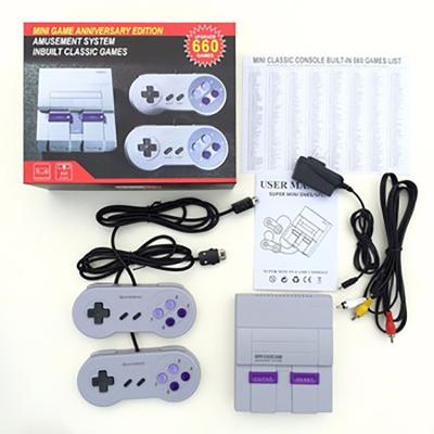 China Hotsell Retro Video Game Console Family Game Console Build 660 Handheld Classic For SNES Games Dual Gamepad 660 Game Console for sale