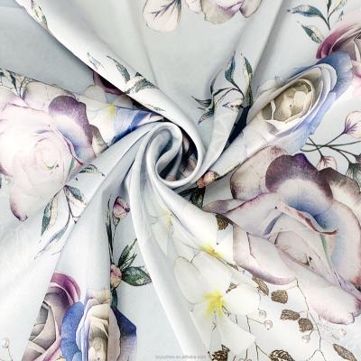 China Anti Pill Floral Print Satin Fabric Stretch Satin Fabric 97% Polyester 3% Spandex Digital Print Satin Fabric For Cloth for sale