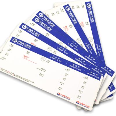 China Waterproof Custom Printing Design Thermal Paper Boarding Pass Airline Ticket Sticker for sale