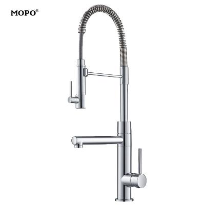 China Pull Out Spray Modern Single Handle Pull Out Spring Spout Mixers Tap Brass Faucets Pull Out Faucets Kitchen Gold Faucet for sale