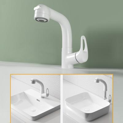 China Pull Out New Style Spray Extension Hose Sprayer Luxury Bathroom Taps Single Handle Pull Out Basin Faucets For Sale for sale